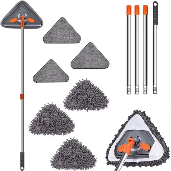Wandreinigungsmopp Mit 200 Cm Langem Stiel 360 Drehbar Geeignet Zur Reinigung Von Wänden Deckenventilatoren Staub Böden Schränken Staubtuch Mit 6 6