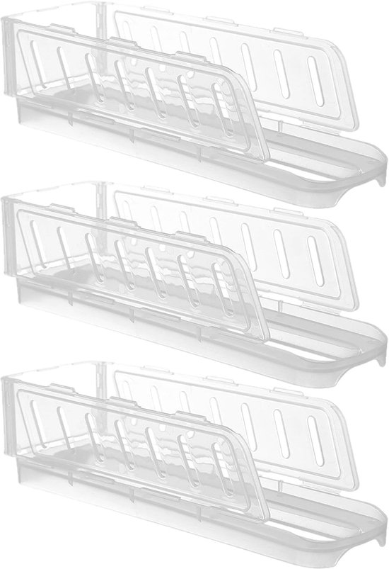 3-stöckiger, Transparenter Eierrollenhalter – Zerlegbar, Bpa-frei, Mit Automatischer Rollenfunktion, 26 X 6,9 X 17,7 Cm