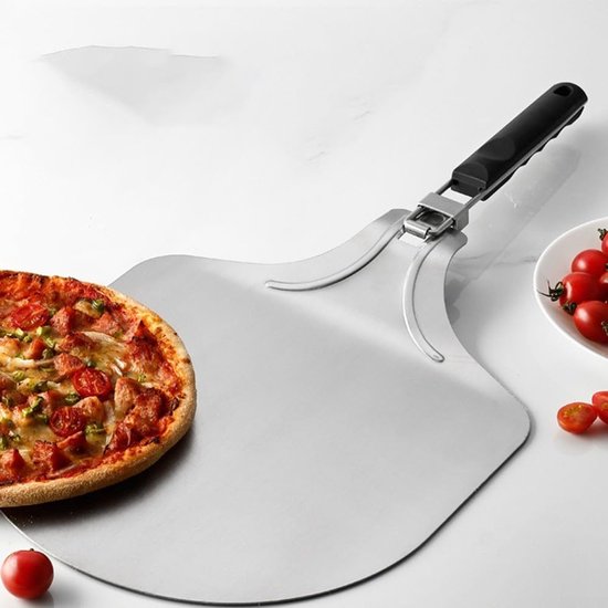 Faltbarer Pizzaschieber, 30 Cm, Oval, Aus Edelstahl, Faltbarer Pizzaspatel, Perfekt Zum Umsetzen Von Pizzen Und Kuchen