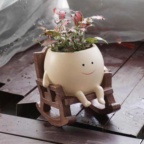 Niedlicher Smiley-gesicht-pflanztopf Für Drinnen Und Draußen – Einzigartiges Design Für Sukkulenten Und Blumen Mit Drainage