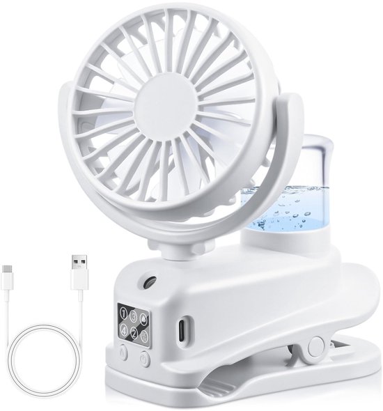 Dailygoods – Tischventilator Mit Clip Und 4 Geschwindigkeitsstufen, Usb-aufladbar