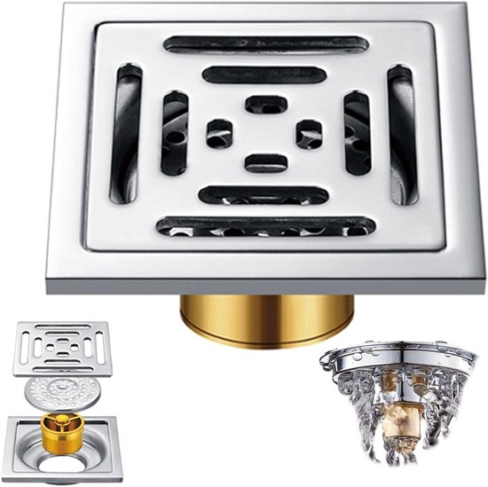 Quadratischer Edelstahl-bodenablauf 100 X 100 Mm – Herausnehmbarer Ablauf Für Bad Und Wc