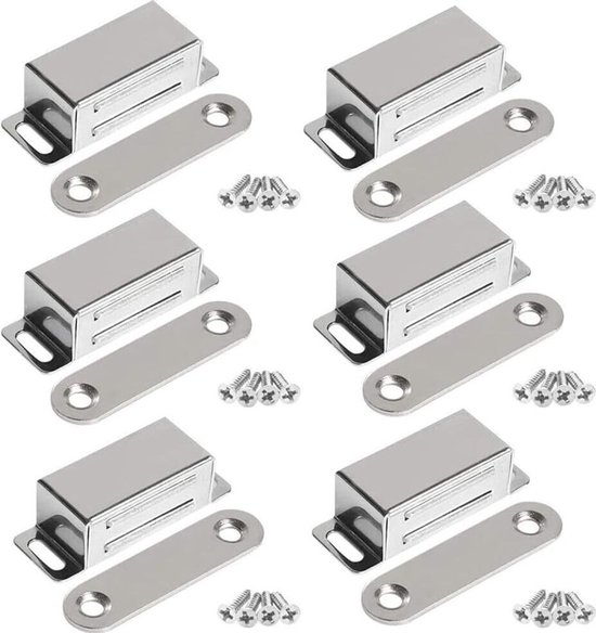 Magnetverschlüsse Geeignet Für Schranktüren, Magnetische Türmagnete, Türschließer, Möbelmagnete, Edelstahl (6 Stück Pro Packung)