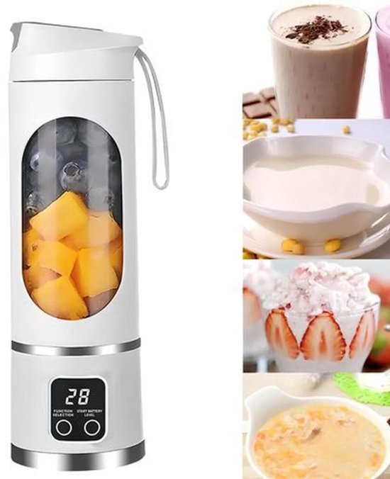 Tragbarer Standmixer Mit Usb-anschluss Geeignet Für Die Zubereitung Von Smoothies Und Cremes Ausgestattet Mit 12 Rasiermesserscharfen Klingen Und 450