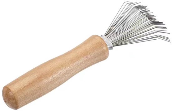Dieses 2-teilige Set Zur Haarbürstenreinigung Besteht Aus Einem Reinigungskamm Und Einer Reinigungsbürste Mit Holzgriff Es Eignet Sich Zur Von
