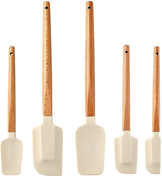 Cosensi – 5-teiliges Silikonspatel-set Mit Holzgriff