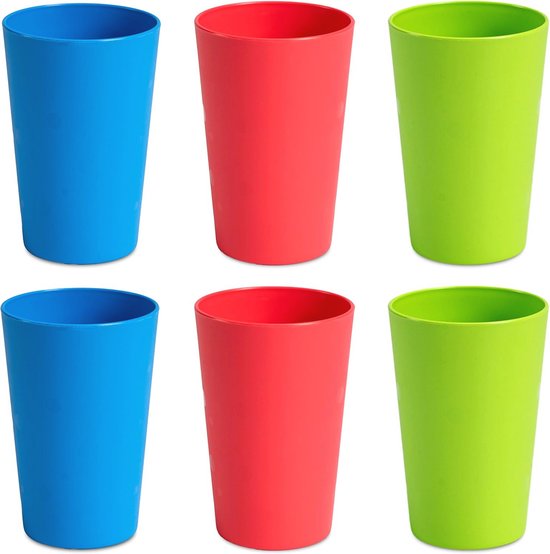 Set Mit 6 Bruchsicheren Trinkbechern – Wiederverwendbar Für Camping Und Kinder – Kunststoffbecher 275 Ml