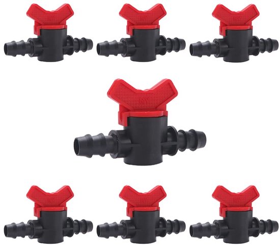 Gartenarmaturen Set, 7 Teilig, Für Tropfbewässerung Kunststoff Schlauchverbinder Und Absperrventile Für 16 Mm Rohre