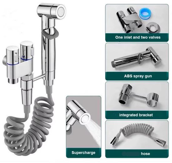 Hochdruck-spülset Für Die Reinigung Von Badezimmern Und Toiletten, Handbrause Für Badezimmer Und Toiletten – Galvanisierte Farbe
