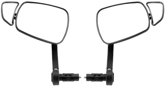 Set Aus 2 Doppelverglasten Fahrradrückspiegeln Links Und Rechts Verstellbare Schwarze Spiegel Mit Breitem Und Schmalem Reflektorglas Für Und