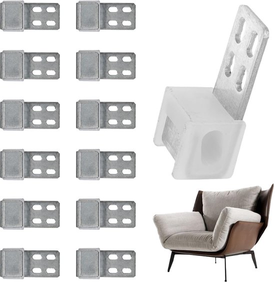 Dailygoods – Möbelverbinder, 12-teilig – Sofaverbinder – Federklemmen – Geräuschdämpfend – Robustes Metall – Einfache Montage – Sofaverbinder