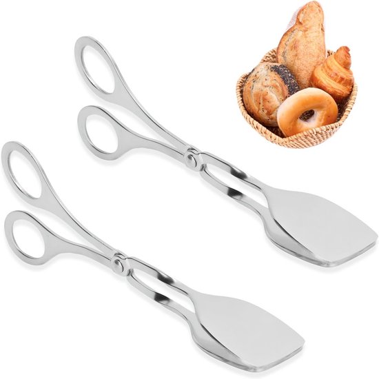 Set Mit 2 Servierzangen Aus Edelstahl, Buffet- Und Salatzange, 7 Zoll