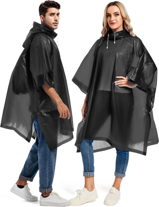Wiederverwendbare Regencapes Für Erwachsene – 2-teilig Mit Kapuze Und Kordelzug
