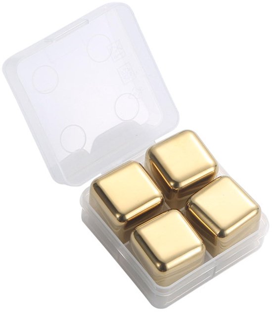Dailygoods Eissteine 4 Stück Edelstahl-eiswürfel Wiederverwendbare Eiswürfel Schnelle Kühlung Silikon-eiszange Langlebig Und Zuverlässig