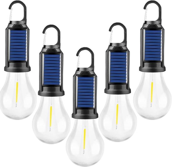 5er-set Solarbetriebene Led-zeltleuchten Usb-aufladbare Tragbare Campinglampe Mit 3 Leuchtmodi Warmweißes Licht Ideal Für Zelte Wandern Angeln