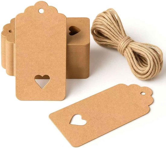 Geschenkanhänger, 50 Stück – Blanko-geschenkanhänger Aus Braunem Papier Mit Kordel Für Jeden Anlass