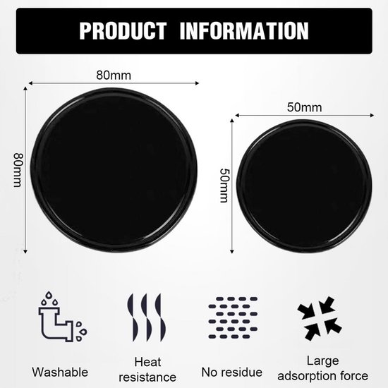 Rutschfeste Matte, 8-teilig – Nano-gel-silikon-fixierpads (8 Cm & 5 Cm) Für Auto, Gps, Zuhause Und Büro