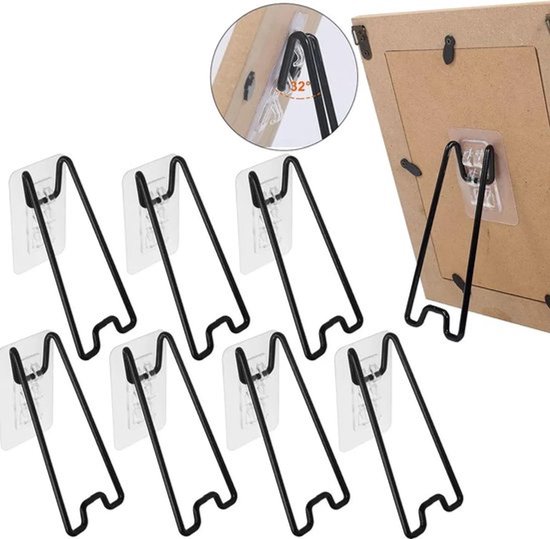 Verstellbare Bilderrahmenständer Aus Edelstahl 8er-set Mit Selbstklebender Rückseite Aus Metall Gefertigt Geeignet Für Fotos Gemälde Und Bilder