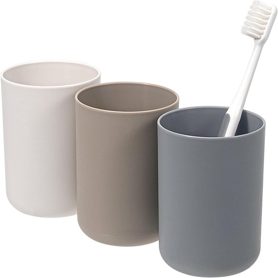 Set Mit 3 Nachhaltigen Zahnbürstenbechern Für Erwachsene Und Kinder (300 Ml)