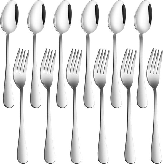 Set Aus Schweren Edelstahl-tafelgabeln Und -löffeln