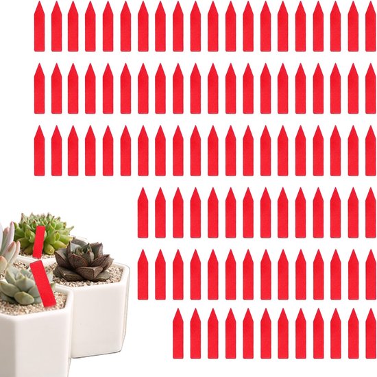 Rote Pflanzenetiketten Aus Kunststoff, 300 Wasserfeste Gartenstecker-etiketten Für Blumen, Gemüse, Kräuter Und Setzlinge