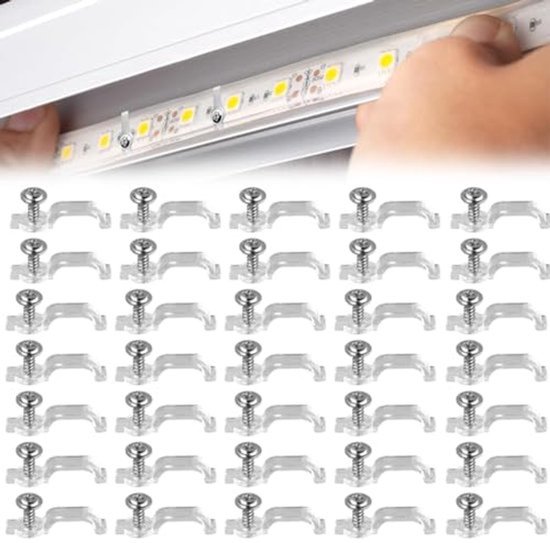 50 Led-streifen-befestigungsclips – Wasserdicht, Schrauben Im Lieferumfang Enthalten