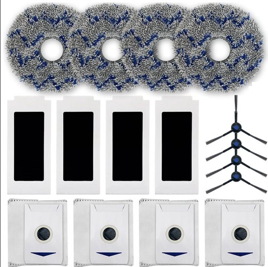 Ersatzteile Passend Für Ecovacs Deebot T30 Omni T30 Pro Omni 17-teiliges Zubehörset Für Saugroboter Bestehend Aus 4 Hepa-filtern 4 Wischmopps 4 4