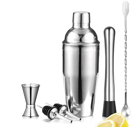 Cocktailshaker-set Aus Edelstahl, 750 Ml Shaker, 7-teiliges Cocktailmixer-set