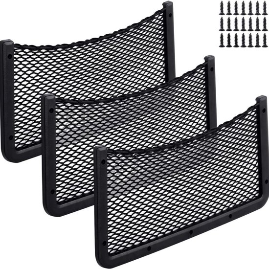 Mttproducts – Aufbewahrungsnetz – Kofferraum-organizer – Multifunktionstasche – 3-teilig – 40,5 X 21,5 Cm – Für Auto/zuhause – Aufbewahrungstasche