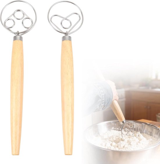 Set Aus 2 Dänischen Schneebesen Und Teigpinsel, Edelstahl-rührgerät Für Teig, Eier Und Backwaren, Robuster Holzgriff, Dänischer Teigpinsel, Schneebesen, Backzubehör