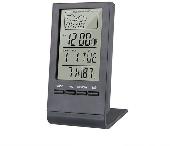 Drahtlose Wetterstation Mit Innen Außenthermometer Hygrometer Barometer Und Digitalem Wecker Mit Außensensor Zeigt Uhrzeit Datum Wochentag Und An