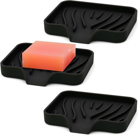 Set Mit 3 Selbsttrocknenden Silikon-seifenschalen Für Dusche Und Küche