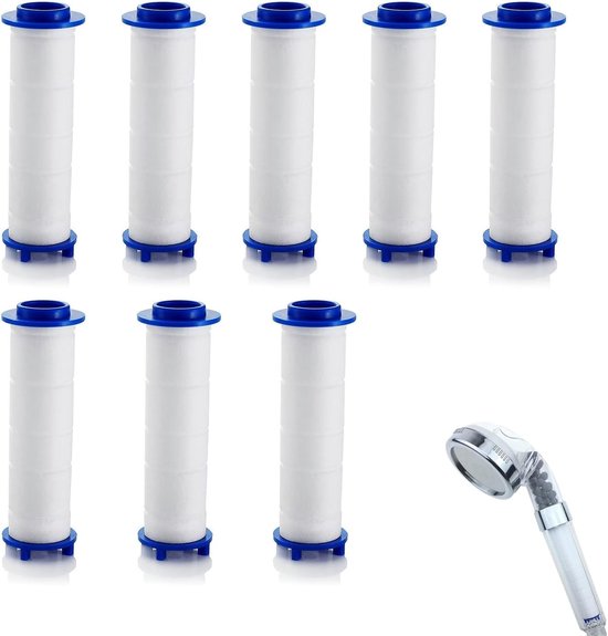 8 Pp-baumwollfilter Filter Abnehmbarer Duschkopf Ersatzfilterkartuschen Duschfilter Enthärtet Hartes Wasser Entfernt Chloride Und Hautschutz
