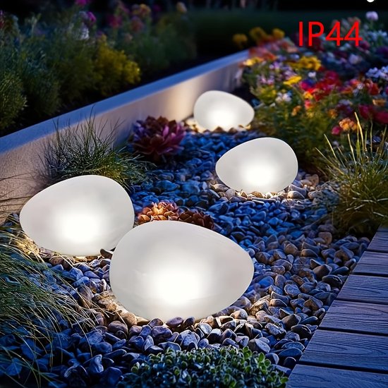 Solar-gartenleuchten In Steinoptik – 2 Stück – 10 Cm – Weißes Licht