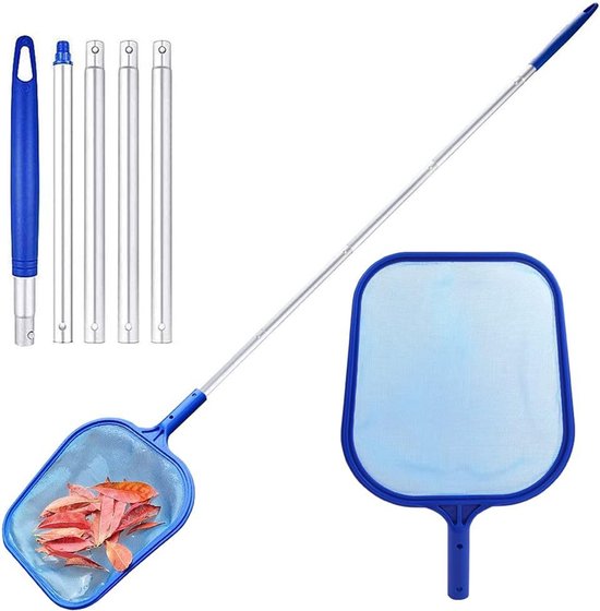Skimmernetz Für Schwimmbecken – 150 Cm, Verstellbar, Feinmaschig, Mit Silikonhandschuhen Und Putztuch