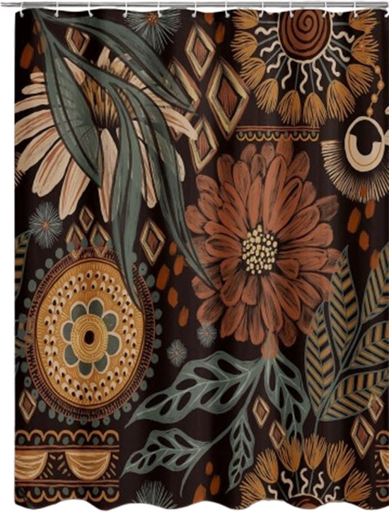 Duschvorhang Schimmelresistenter Duschvorhang Duschvorhang Im Boho-stil Moderner Duschvorhang Mit Blumenmuster Geeignet Für Bad Und Badewanne 180 180
