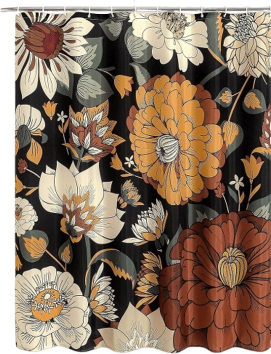 Duschvorhang – Badezimmervorhang – Schimmelresistent – Abstrakter Duschvorhang – Waschbares Polyester – 180 X 200 Cm
