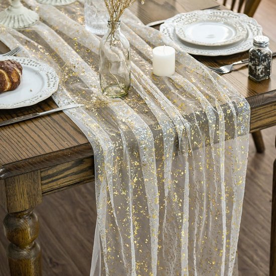 Transparenter Tischstreifen Mit Glitzerfolie 75 X 300 Cm Dekoration Für Küchen Und Esstische Dekoration Für Feiertage Partys Und Geburtstage Für