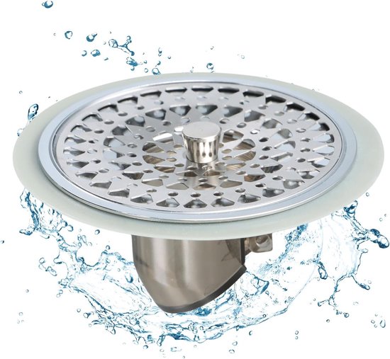 Effektiver Duschfilter Für Haare, Bodenablauf Mit Haarfilter, Design Aus Silikon Und Edelstahl, Haarfänger Für Dusche Und Abfluss.