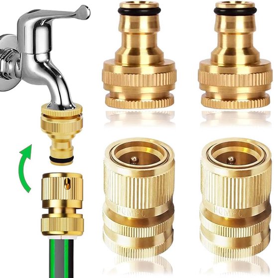 Schnellkupplung Für Gartenschläuche – Messing – 2 Stück