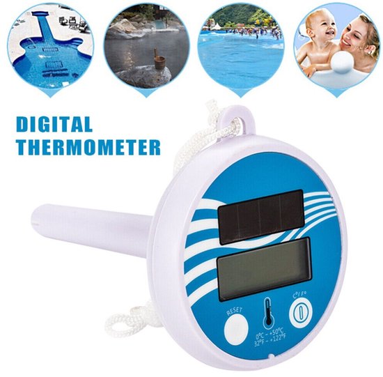 Solarbetriebenes Digitales Thermometer, Schwimmendes Poolthermometer, Schwimmbad