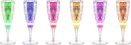 6-farbiges Party-trinkglas, 150 Ml Leuchtendes Champagnerglas Mit Led-beleuchtung, Geeignet Für Partys, Hochzeiten Und Bars