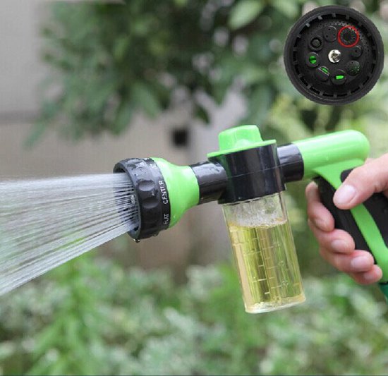 Schaumdüse Für Die Autowäsche – Auto – Schaumdüse – Gartenschlauchdüse – Haustierwaschdüse – 8 Sprühmuster – Mit 4 Anschlüssen