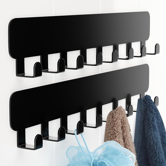Selbstklebende Haken – 2er-set Mit Je 8 Stück – Edelstahl – Mehrfarbig