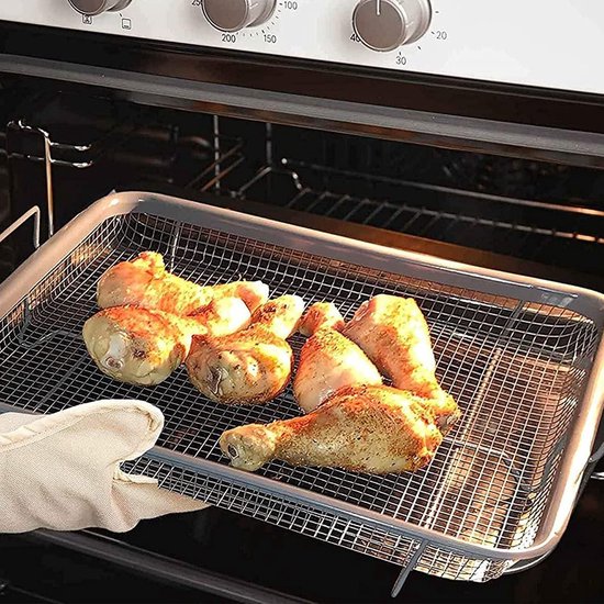Multifunktionaler Grillkorb Aus Edelstahl Zum Grillen Von Pommes Frites (30 X 22 X 5 Cm)