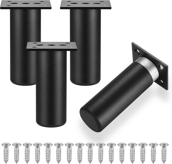 Csgoods – Set Mit 4 Möbelbeinen (10 Cm), Aluminium, Stuhl- Und Tischbeine Inklusive Schrauben