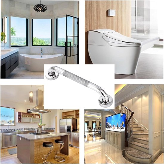 Haltegriffe Fürs Badezimmer – Edelstahl 304 – 2er-set – Rutschfester Griff – Haltegriff Für Badewanne, Wc Und Treppe Mit Saugnapf