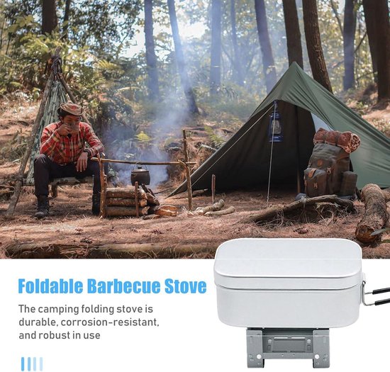 Faltbarer Spirituskocher Mit Dickwandiger Festalkoholbrennstoff-faltvorrichtung – Mini-campingkocher Für Solo-camping, Wandern, Picknicks Und Grillen
