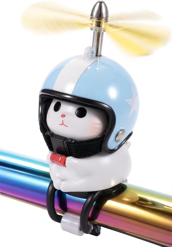 Fahrradklingel Mit Katzenmotiv Und Propellerhelm Lenkerhalterung In Katzenform Aus Kunstharz Für Mädchen Und Jungen Dekoratives Zubehör Für Und 1