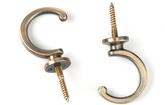 4 Stück Schraubhaken C-förmige Pendelhaken Aus Metall，deckenhaken Zum Aufhängen In Antikbronze，hängehaken Für Veranda